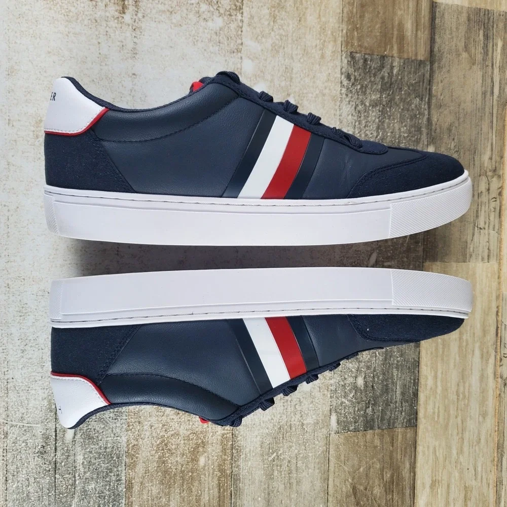 Tommy Hilfiger Boscar Mens Shoes Sz 12 Athletic Tennis Navy Blue White Sneakers